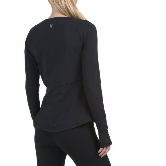 SPYDER Black Long Sleeve Stretch Active Tee - Picture 2 of 2
